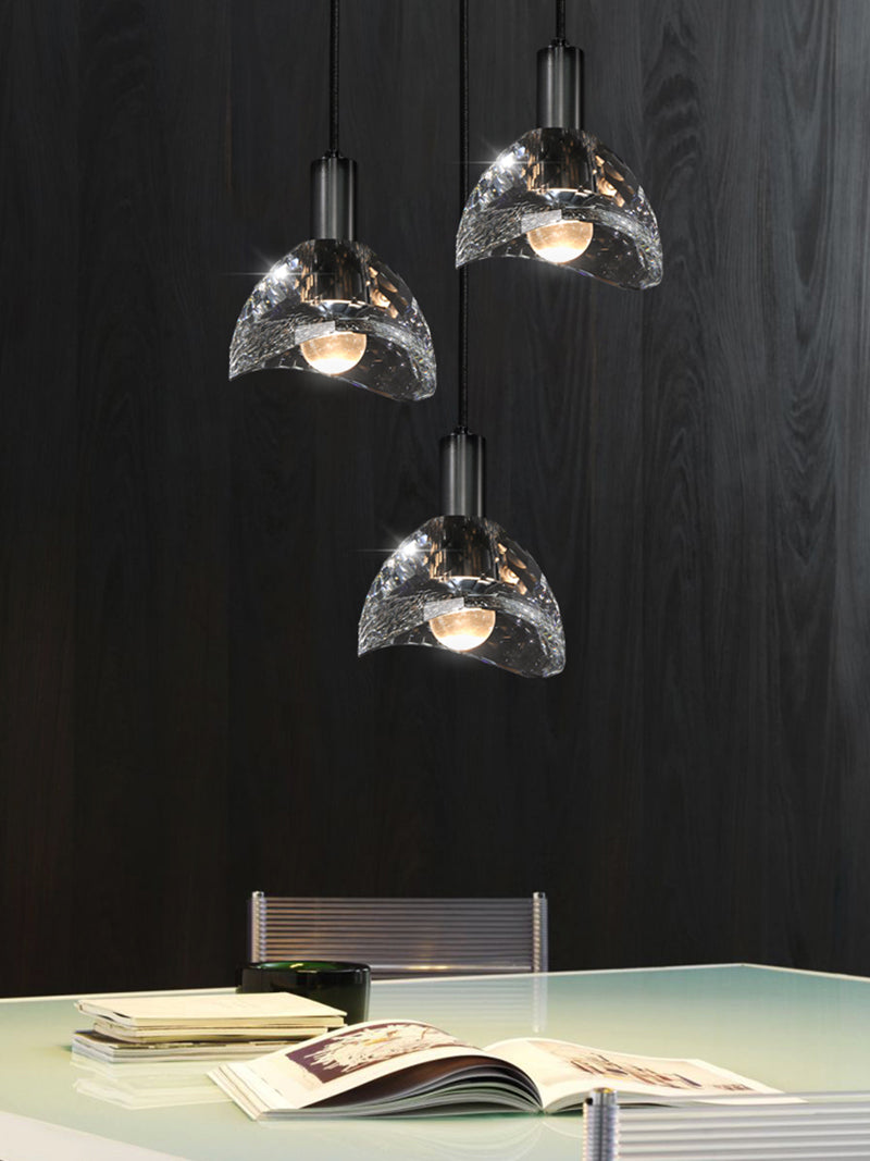 Ladar Dining Room Crystal Pendant Light Black