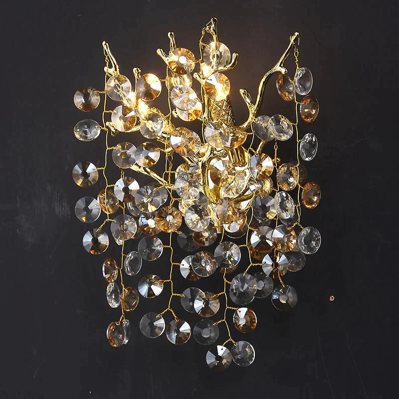 North Modern Crystal Gold Wall Sconces