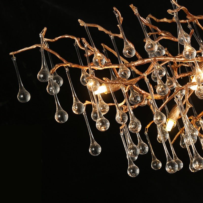 Brass Gold Branch Chandelier Light For Dining Room