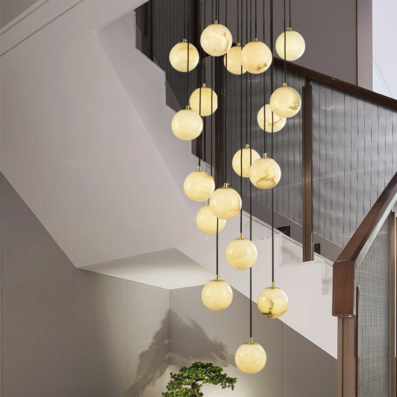 Yanna Long chandelier for Duplex staircase light lucite
