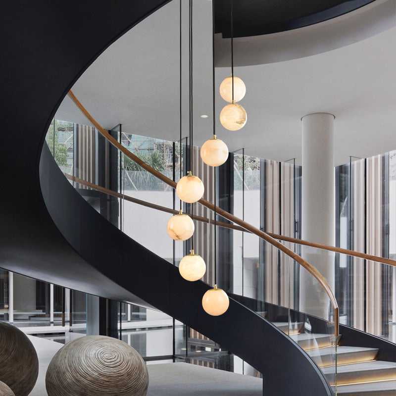 Yanna Long chandelier for Duplex staircase light lucite