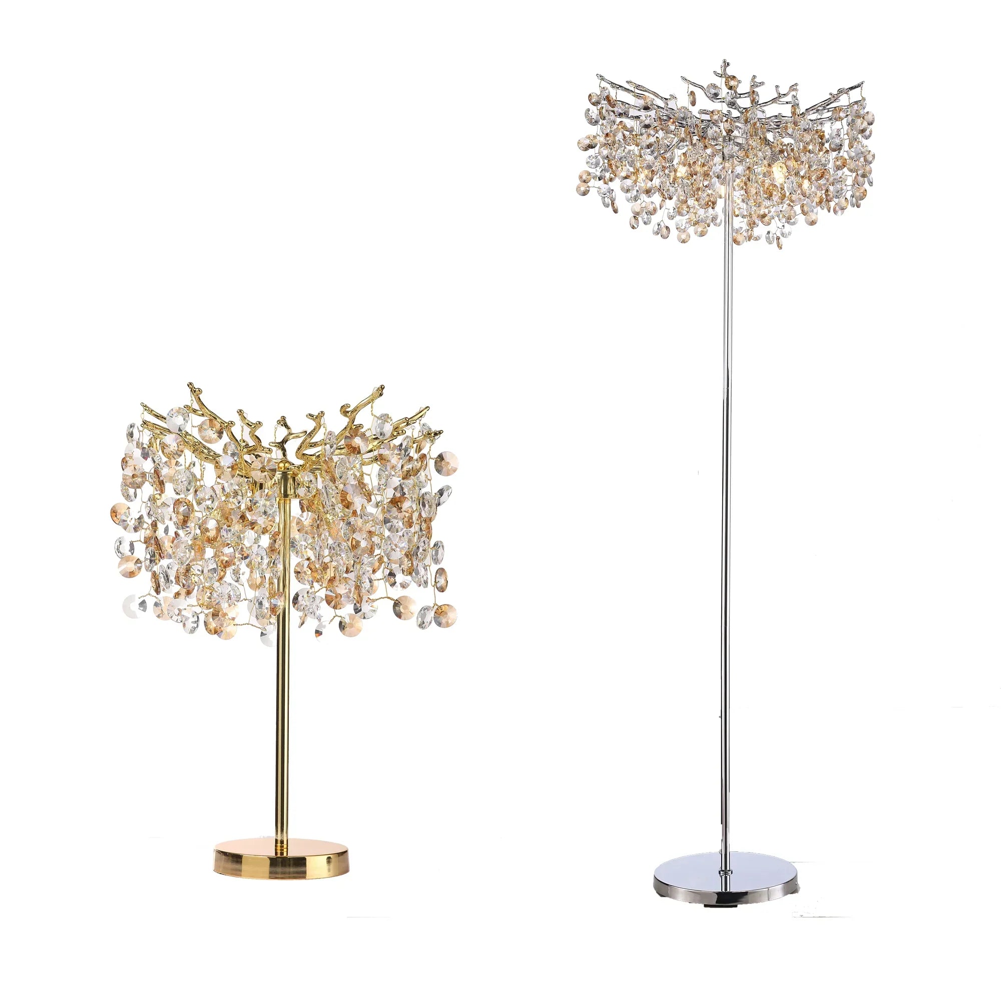 North Modern Crystal Gold Table Lamp for Living Room