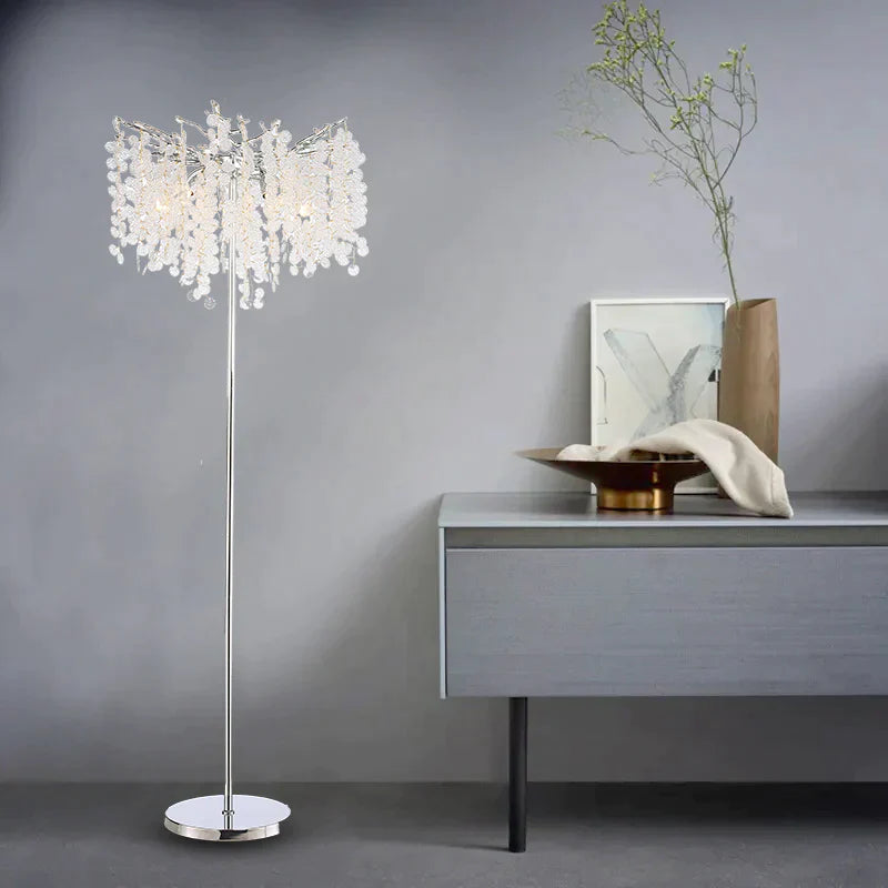 Pock Modern Clear Crystal Standing Floor Lamp