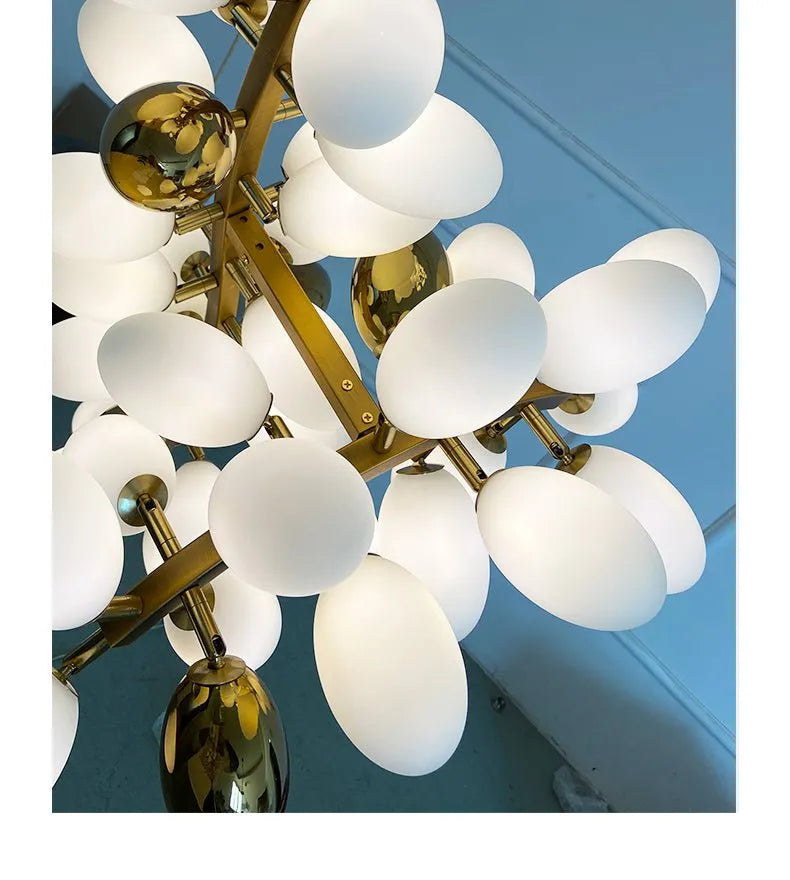 Melano Modern Luxury Linear Glass ball Chandelier Light