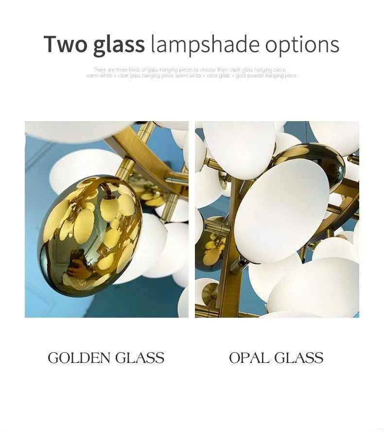 Melano Modern Luxury Linear Glass ball Chandelier Light